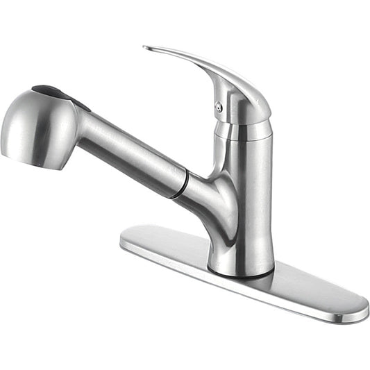 Del Acqua Single-Handle Pull-Out Sprayer Kitchen Faucet in Brushed Nickel