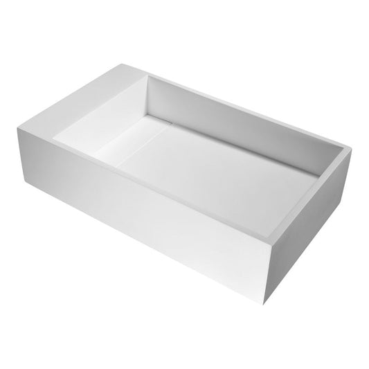 Pascal Solid Surface Vessel Sink in Matte White