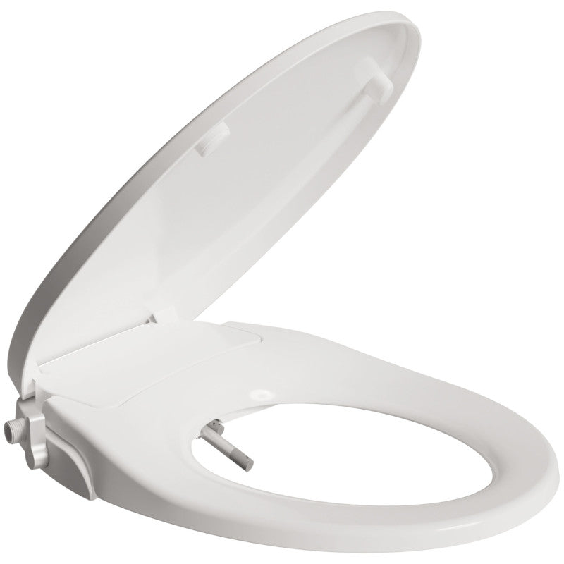 Troy Series Non-Electric Bidet Seat for Toilets in White with Dual Nozzle, Built-In Side Lever and Soft Close