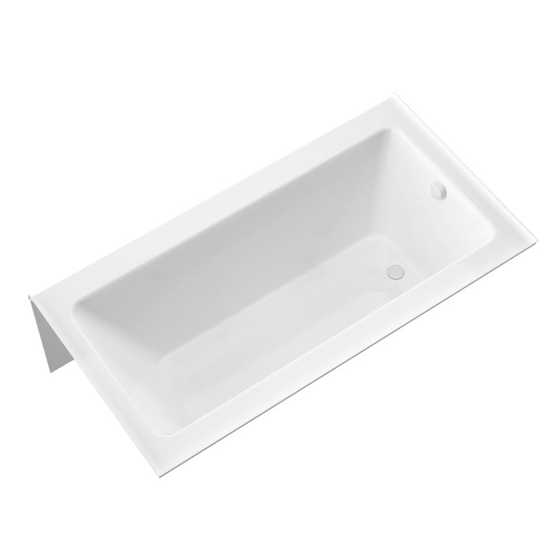 Anzzi 5 ft. Acrylic Left Drain Rectangle Tub in White With 48 in. by 58 in. Frameless Hinged tub door in Brushed Nickel