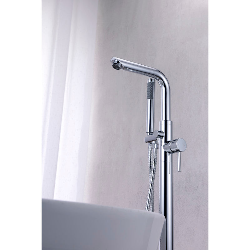 Sens Series 2-Handle Freestanding Claw Foot Tub Faucet with Hand Shower in Polished Chrome