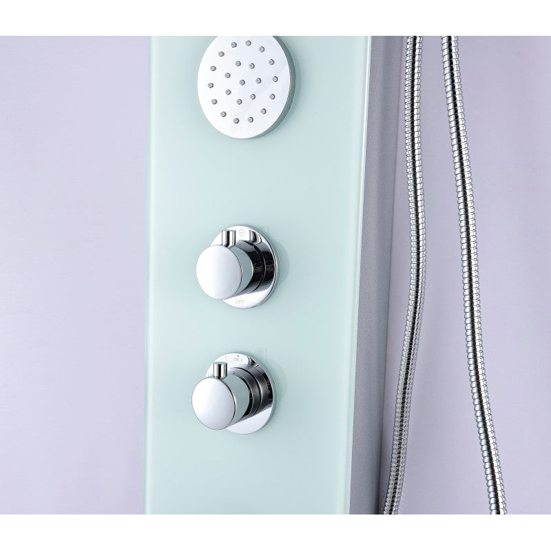 Mare Series 60 in. Full Body Shower Panel System with Heavy Rain Shower and Spray Wand in White