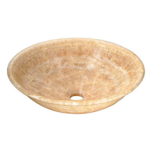 Flavescent Crown Natural Stone Vessel Sink in Cream Jade