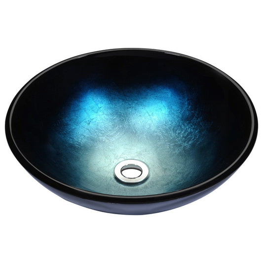 Stellar Series Deco-Glass Vessel Sink in Deep Sea