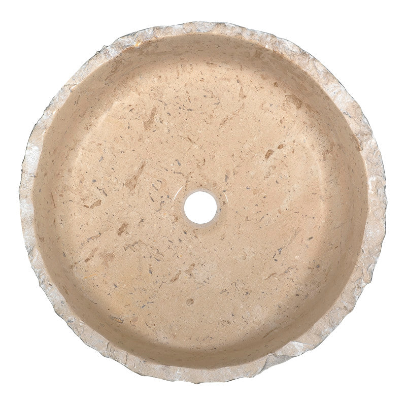 Desert Crown Vessel Sink in Classic Cream Marble