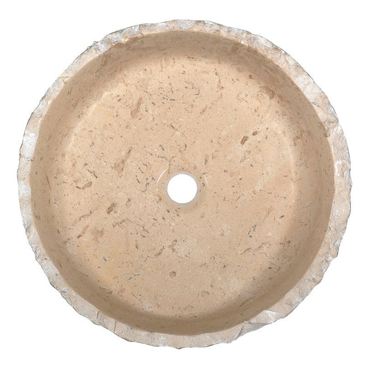 Desert Crown Vessel Sink in Classic Cream Marble