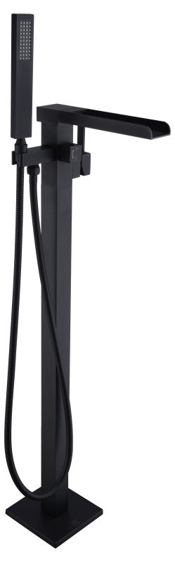 Union 2-Handle Claw Foot Tub Faucet with Hand Shower in Matte Black