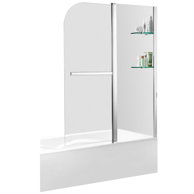 Anzzi 5 ft. Acrylic Right Drain Rectangle Tub in White With 48 in. x 58 in. Frameless Tub Door in Brushed Nickel