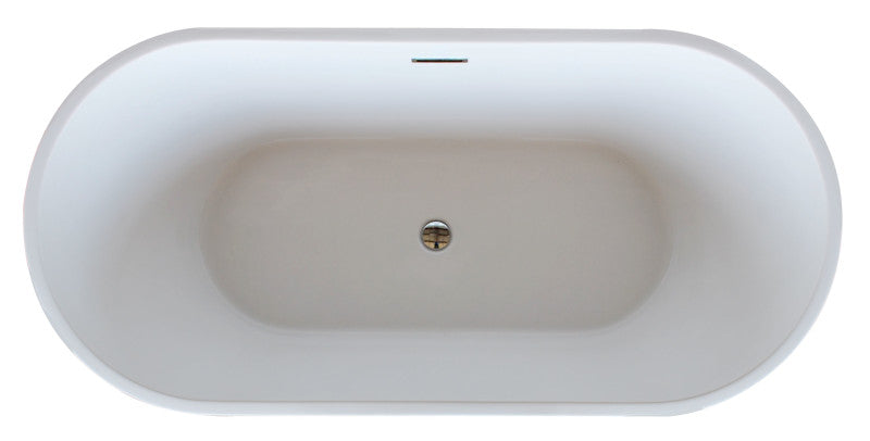 Dover 5.6 ft. Acrylic Center Drain Freestanding Bathtub in Glossy White