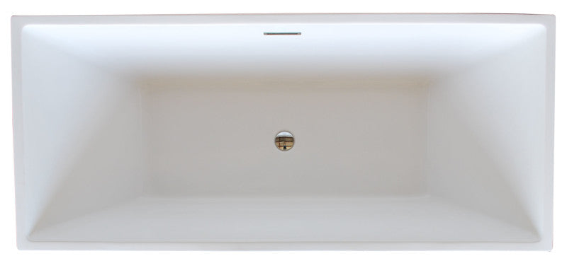 Rook 5.6 ft. Acrylic Center Drain Freestanding Bathtub in Glossy White