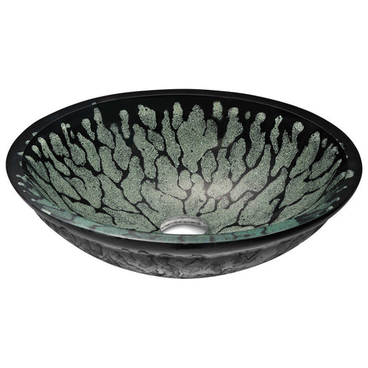 Patuvendi Series Deco-Glass Vessel Sink in Lustrous Black