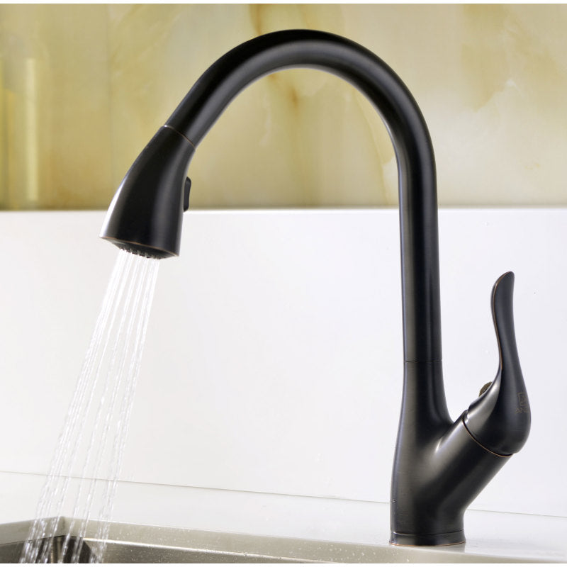 MOORE Undermount 32 in. Double Bowl Kitchen Sink with Accent Faucet in Oil Rubbed Bronze