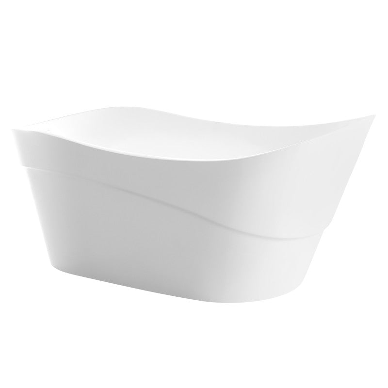 Kahl 67 in. Acrylic Flatbottom Non-Whirlpool Bathtub in White with Tugela Faucet in Polished Chrome