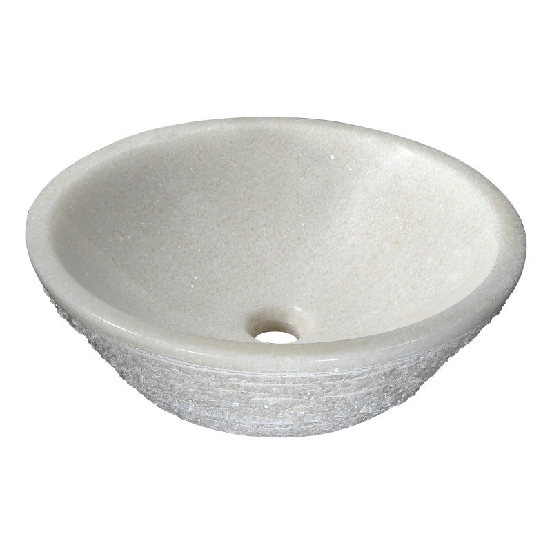Cliffs of Dover Natural Stone Vessel Sink in White Marble