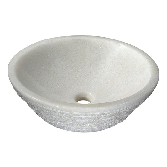 Nora Natural Stone Vessel Sink in White Marble