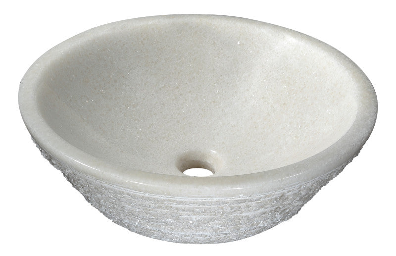 Nora Natural Stone Vessel Sink in White Marble