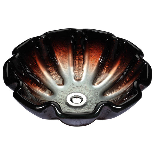 Stellar Series Deco-Glass Vessel Sink in Opal Crest