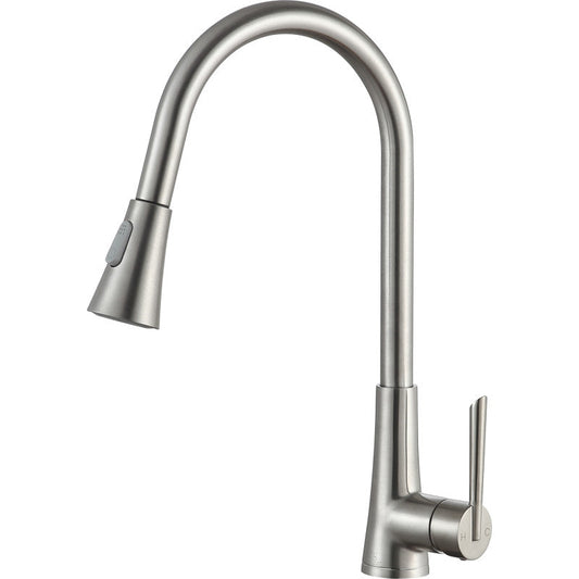 Tulip Single-Handle Pull-Out Sprayer Kitchen Faucet in Brushed Nickel