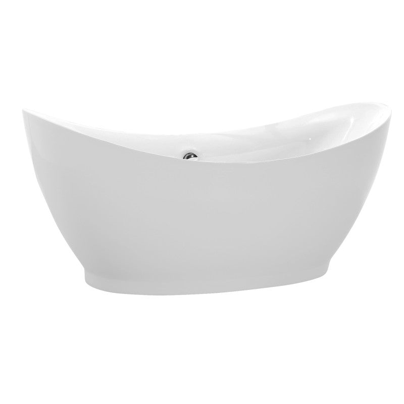 FTAZ091-0025C - Reginald 68 in. Acrylic Soaking Bathtub in White with Kros Faucet in Polished Chrome