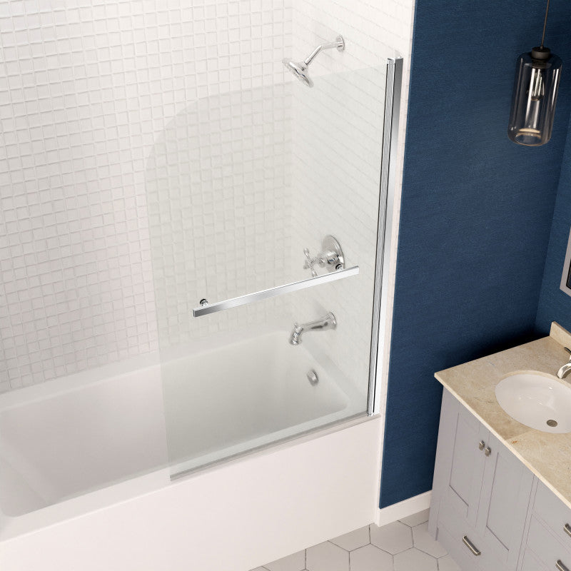 Anzzi 5 ft. Acrylic Right Drain Rectangle Tub in White With 34 in. x 58 in. Frameless Tub Door in Polished Chrome