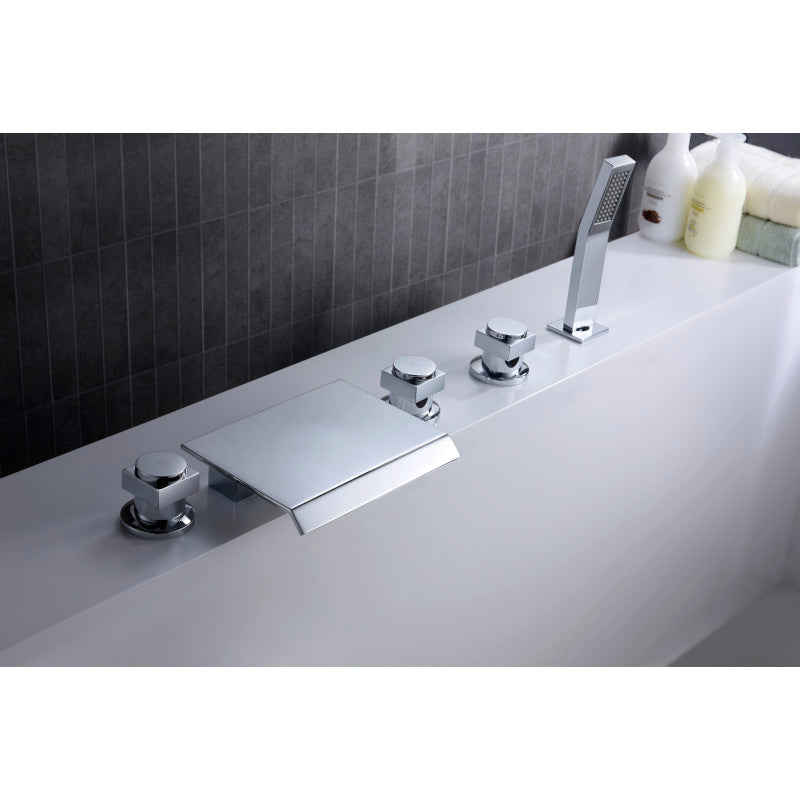 Guaira 3-Handle Deck-Mount Roman Tub Faucet in Chrome