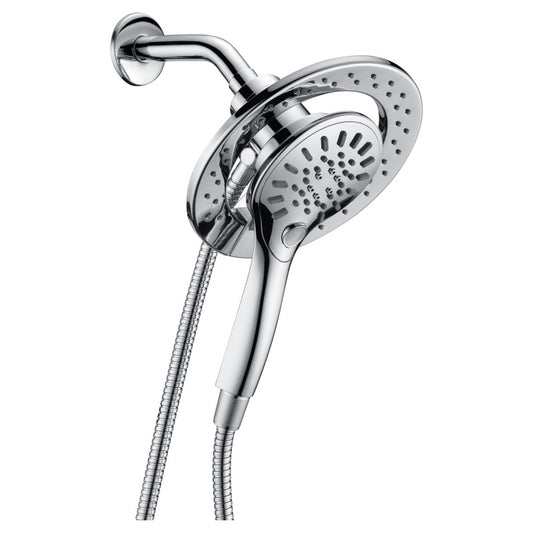 Valkyrie Retro-Fit 3-Spray Patterns with 7.48 in. Wall Mounted Dual Shower Heads with Magnetic Divert in Polished Chrome
