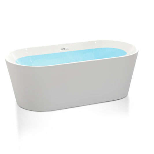 FT-AZ098-55 - Chand 55 in. Acrylic Flatbottom Freestanding Bathtub in White