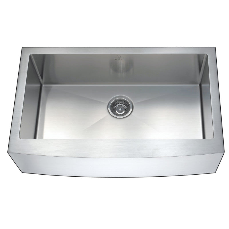 Elysian Farmhouse 32 in. Kitchen Sink with Accent Faucet in Brushed Nickel