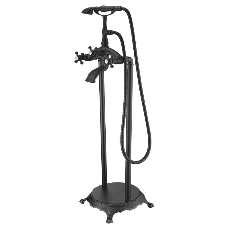 Tugela 3-Handle Claw Foot Tub Faucet with Hand Shower in Matte Black
