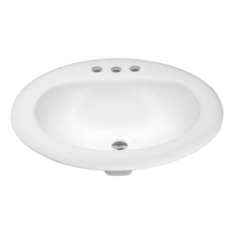 Cadenza Series 20.5 in. Ceramic Drop In Sink Basin in White
