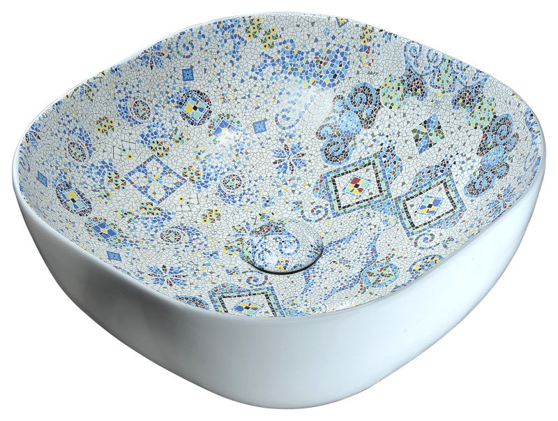 Byzantian Series Ceramic Vessel Sink in Byzantine Mosaic Finish