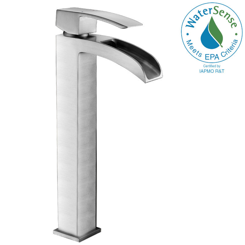 Key Series Single Hole Single-Handle Vessel Bathroom Faucet in Brushed Nickel