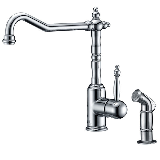 Locke Single-Handle Standard Kitchen Faucet with Side Sprayer in Polished Chrome