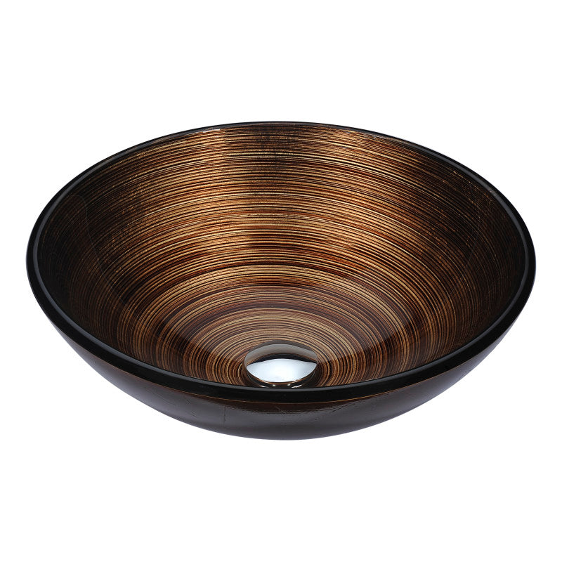 Posh Series Deco-Glass Vessel Sink in Radial Umber