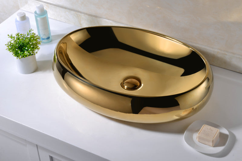 Prussian Series Ceramic Vessel Sink in Gold