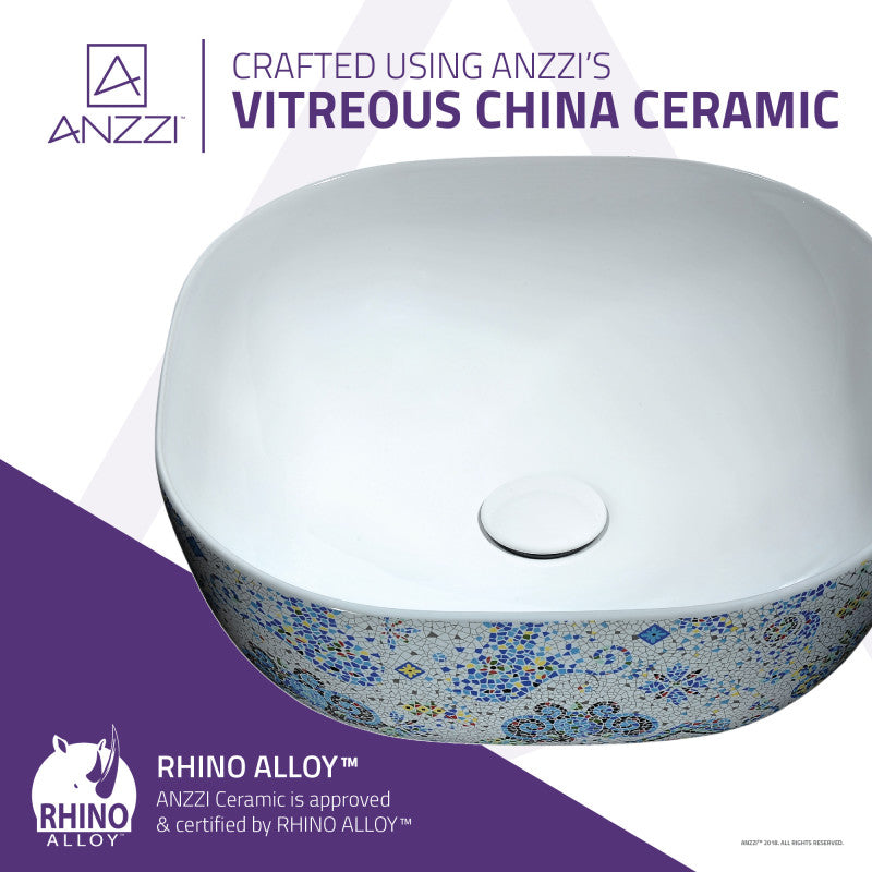 Byzantian Series Ceramic Vessel Sink in Byzantine Mosaic Finish