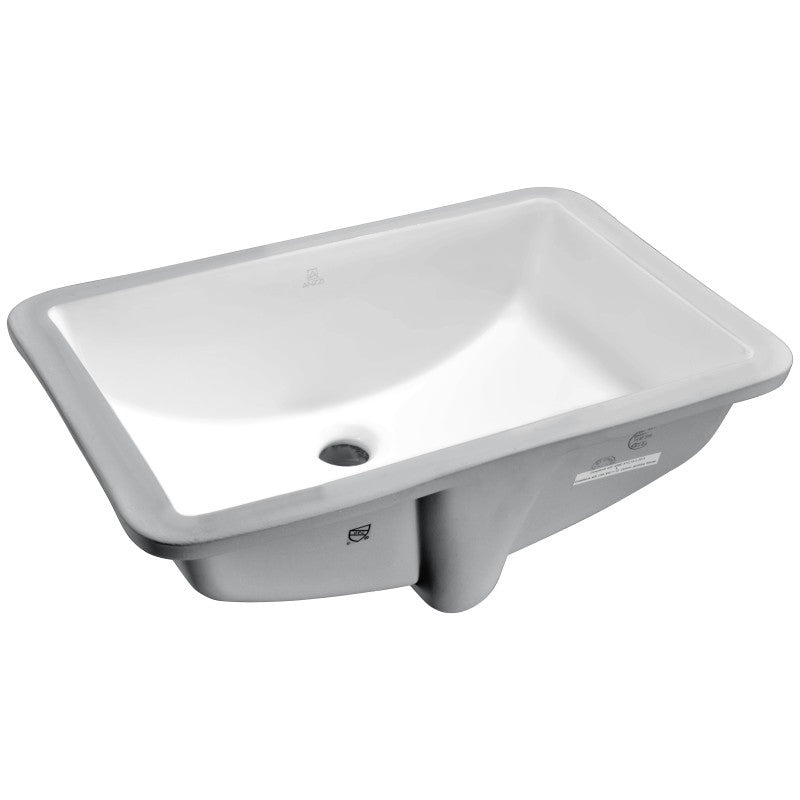 21 in. Ceramic Undermount Sink Basin in White