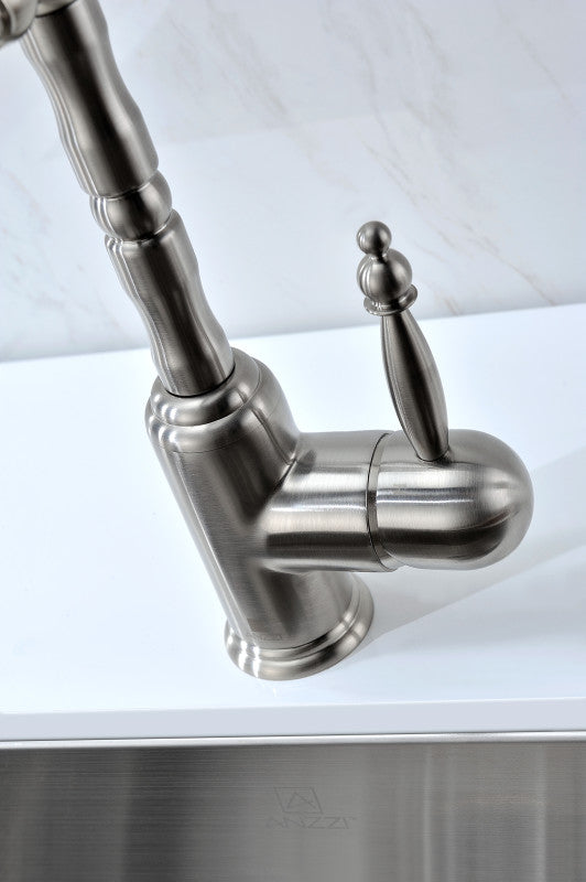 Locke Single-Handle Standard Kitchen Faucet with Side Sprayer in Brushed Nickel