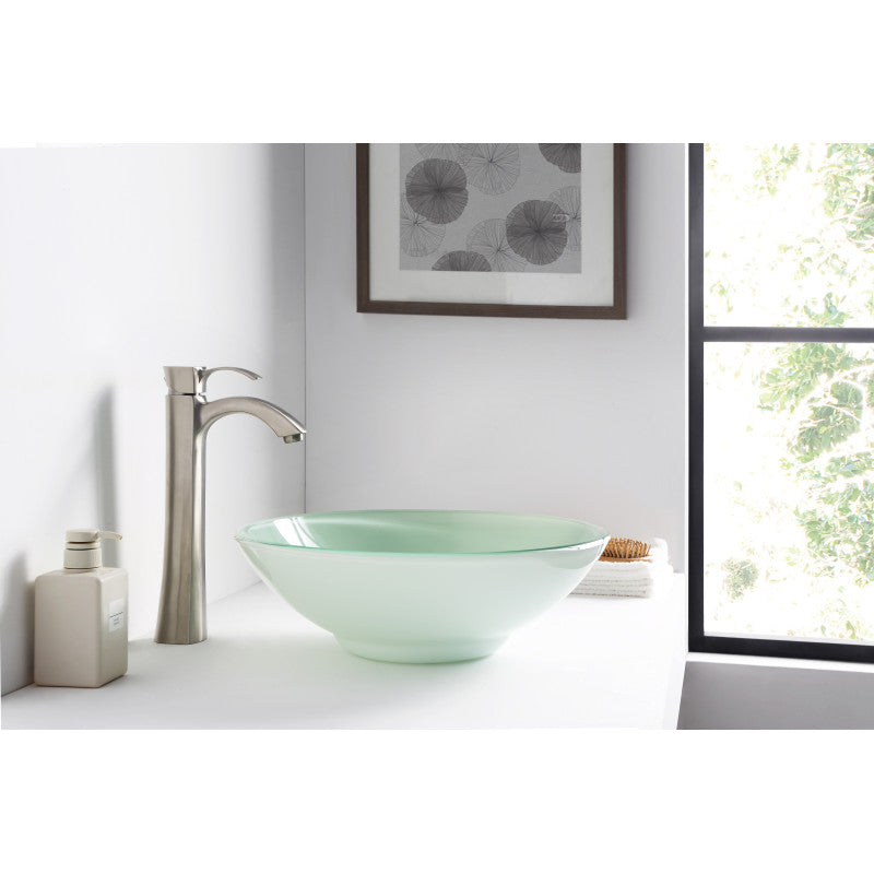 Sonata Series Deco-Glass Vessel Sink in Lustrous Light Green