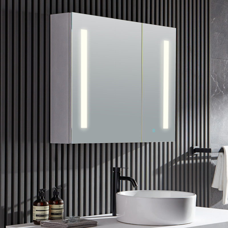 BA-LMDFVCB007AL - Ether 28 in. x 32 in. Frameless LED Mirror Bathroom Cabinet