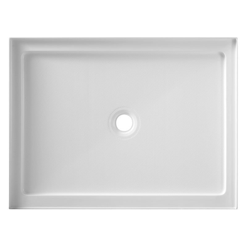 Fissure Series 36 in. x 48 in. Single Threshold Shower Base in White