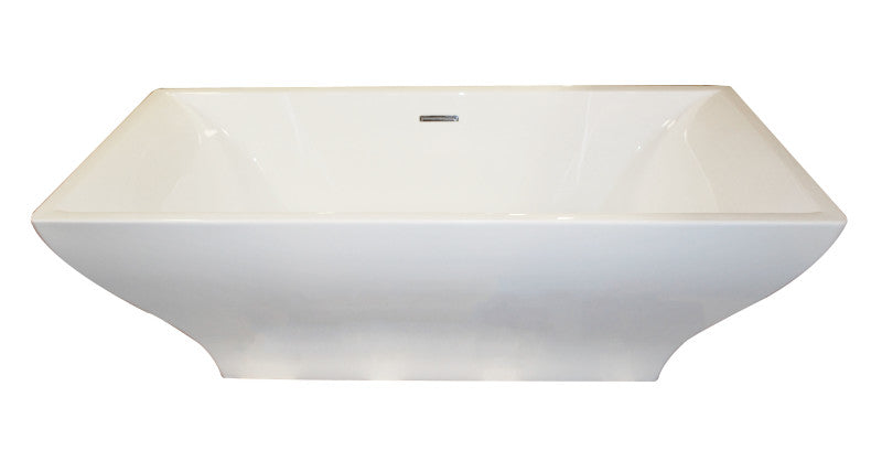 Vision 5.9 ft. Acrylic Center Drain Freestanding Bathtub in Glossy White