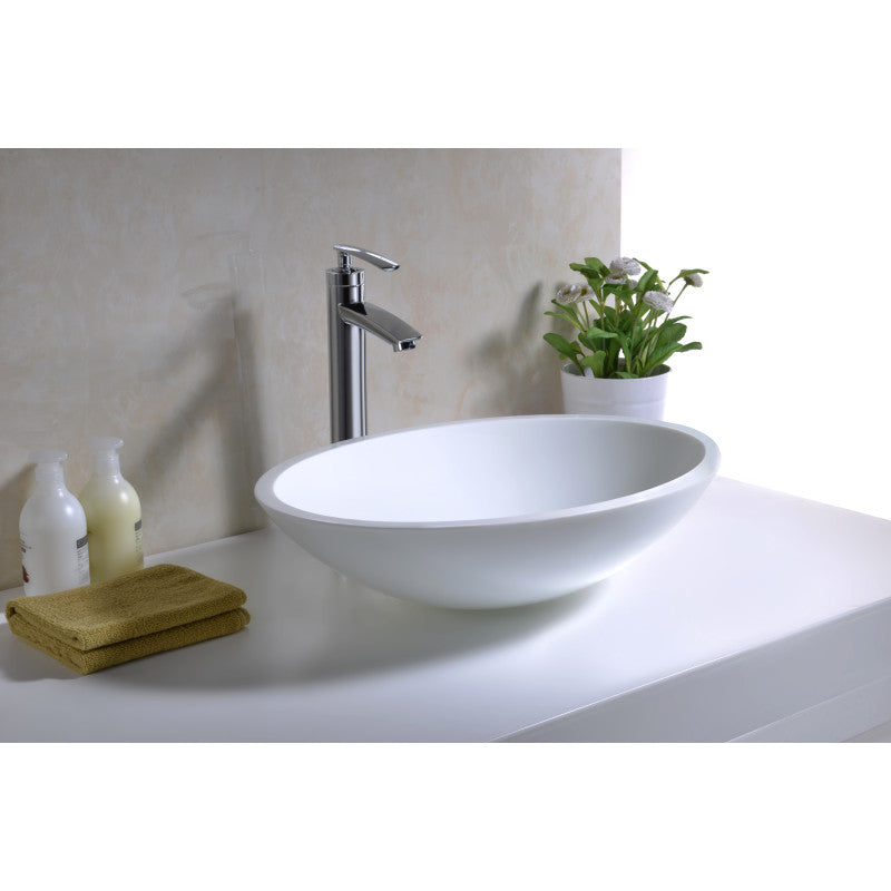 Egret Series Deco-Glass Vessel Sink in White