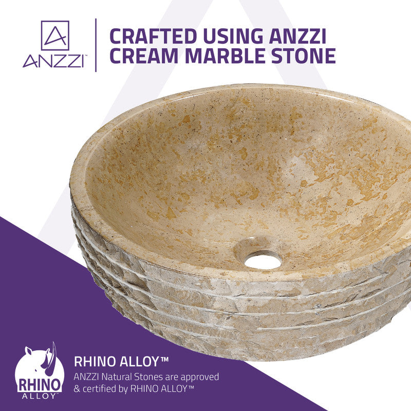 Desert Chalice Natural Stone Vessel Sink in Classic Cream