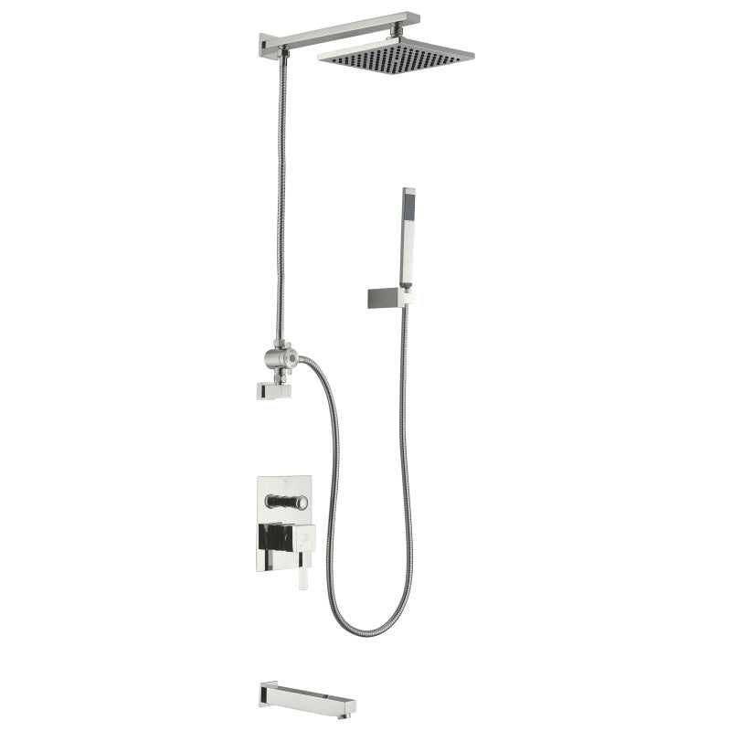 Byne 1-Handle 1-Spray Tub and Shower Faucet with Sprayer Wand in Brushed Nickel
