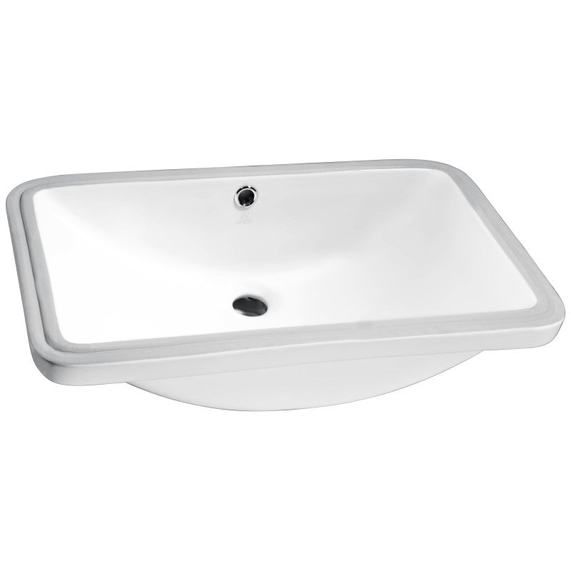 Lanmia Series 24 in. Ceramic Undermount Sink Basin in White