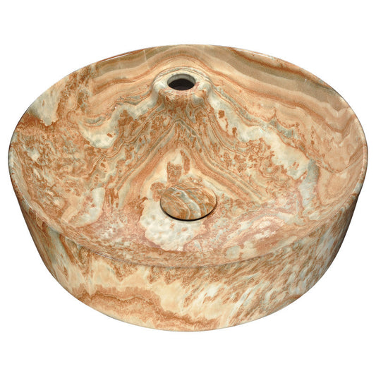 Marbled Series Ceramic Vessel Sink in Marbled Sands Finish