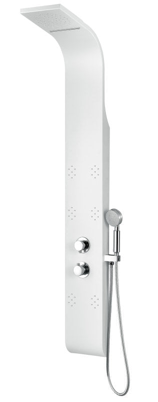 Lyric 64 in. 6-Jetted Full Body Shower Panel with Heavy Rain Shower and Spray Wand in White