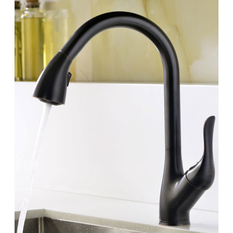 Elysian Farmhouse 32 in. Kitchen Sink with Accent Faucet in Oil Rubbed Bronze