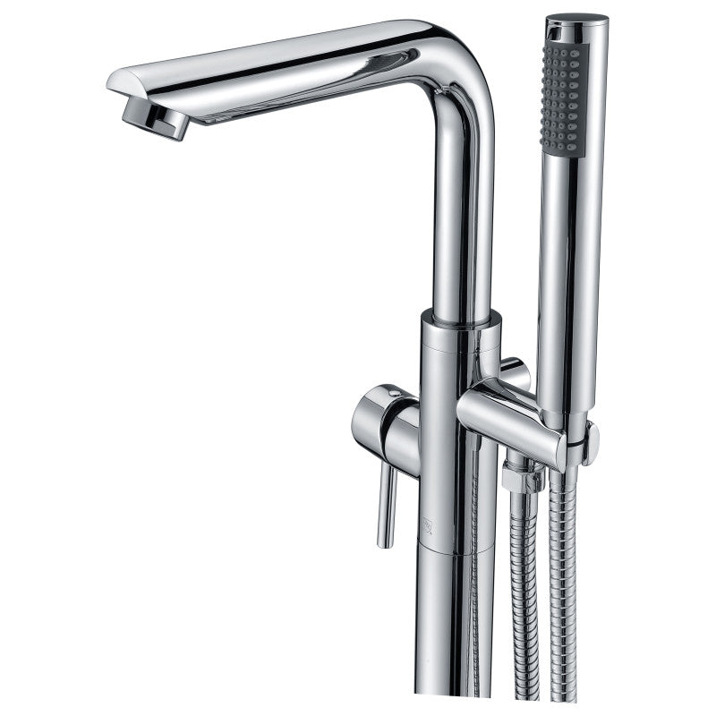 Sens Series 2-Handle Freestanding Claw Foot Tub Faucet with Hand Shower in Polished Chrome